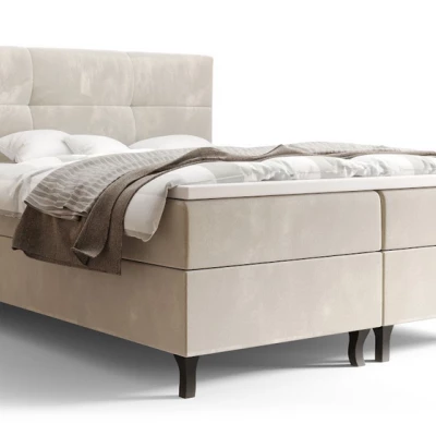 Boxspringová postel s úložným prostorem DORINA COMFORT - 200x200, béžová