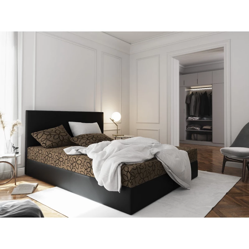 Boxspringová postel s úložným prostorem LUDMILA COMFORT - 200x200, hnědá / černá