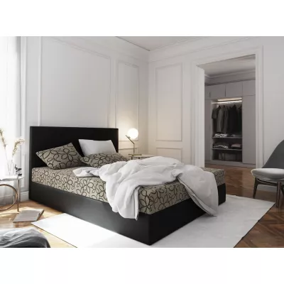 Boxspringová postel s úložným prostorem LUDMILA COMFORT - 160x200, béžová / černá