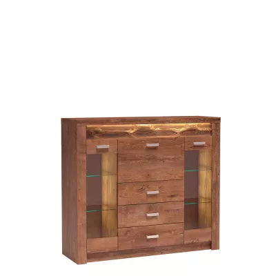 Prosklená komoda BESS - jasan světlý