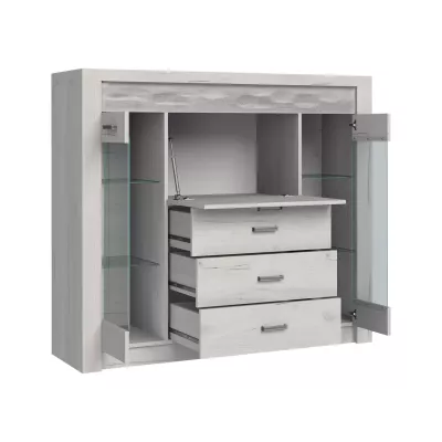 Prosklená komoda BESS - jasan světlý