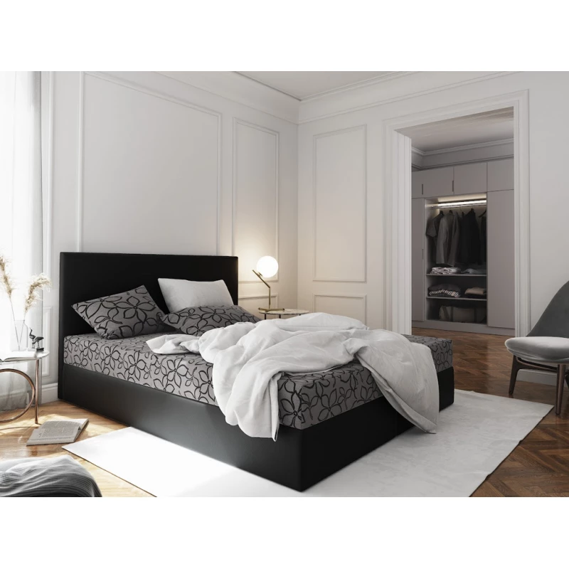 Boxspringová postel s úložným prostorem LUDMILA COMFORT - 120x200, šedá / černá