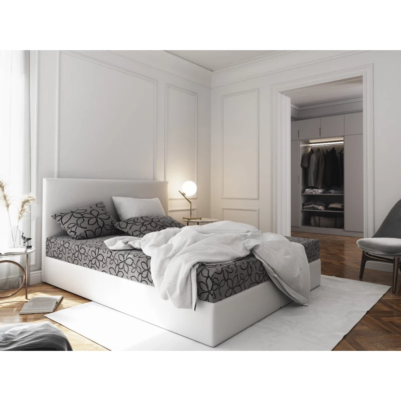 Boxspringová postel s úložným prostorem LUDMILA COMFORT - 180x200, šedá / bílá