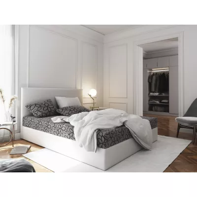 Boxspringová postel s úložným prostorem LUDMILA COMFORT - 160x200, šedá / bílá