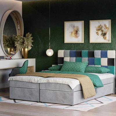 Boxspringová postel s úložným prostorem SAVA - 120x200, modrá