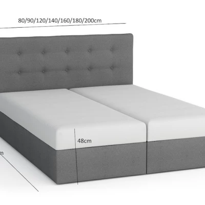 Boxspringová postel s úložným prostorem SAVA - 200x200, černá