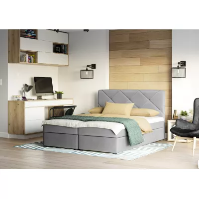 Manželská postel s úložným prostorem KATRIN COMFORT - 200x200, světle šedá