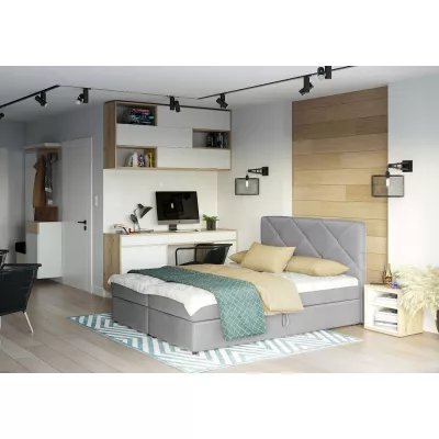 Manželská postel s úložným prostorem KATRIN COMFORT - 160x200, světle šedá
