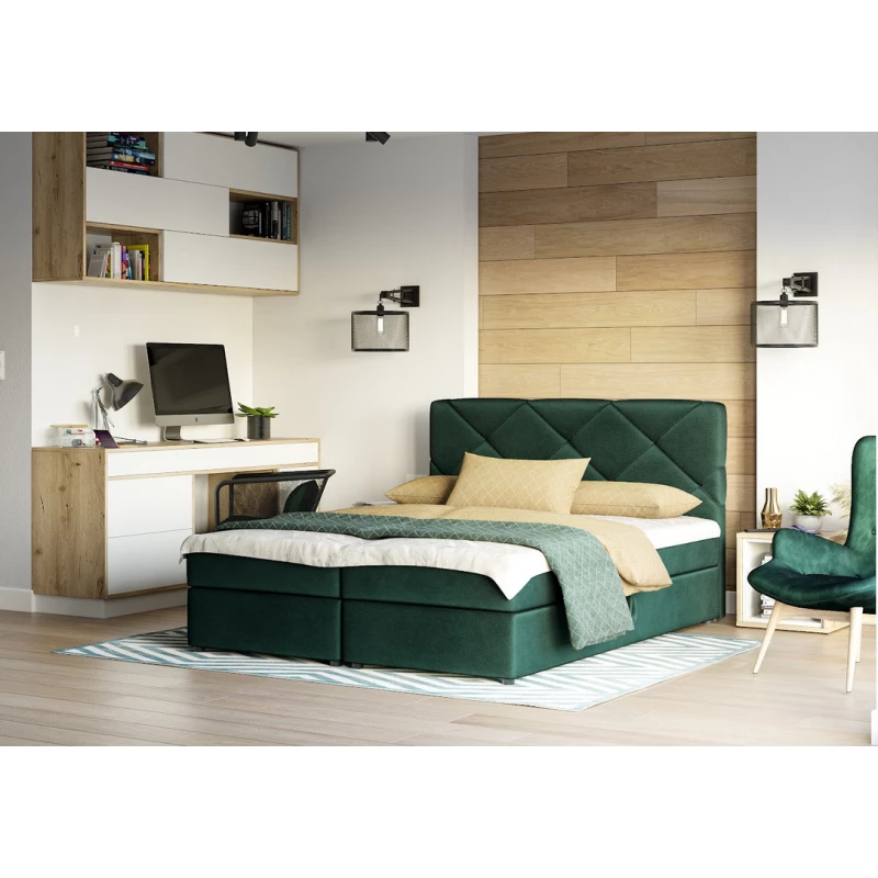 Manželská postel s úložným prostorem KATRIN COMFORT - 140x200, zelená