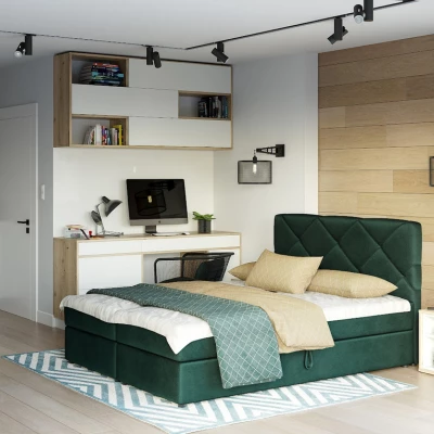 Jednolůžková postel s úložným prostorem KATRIN - 120x200, zelená