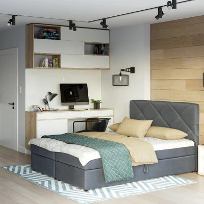 Manželská postel s úložným prostorem KATRIN COMFORT - 200x200, šedá
