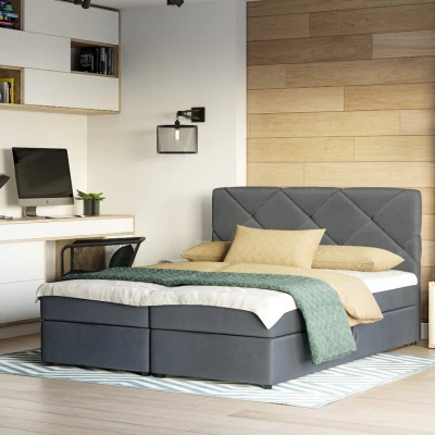 Manželská postel s úložným prostorem KATRIN COMFORT - 200x200, šedá