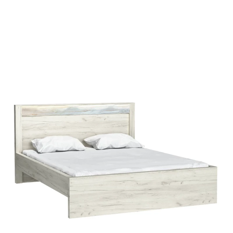 Manželská postel BESS - 160x200, dub kraft bílý