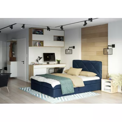 Manželská postel s úložným prostorem KATRIN COMFORT - 140x200, modrá