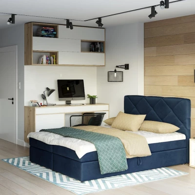 Manželská postel s úložným prostorem KATRIN - 200x200, modrá