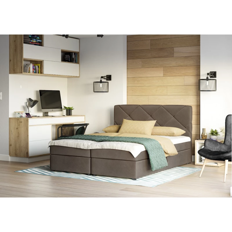 Manželská postel s úložným prostorem KATRIN COMFORT - 180x200, hnědá
