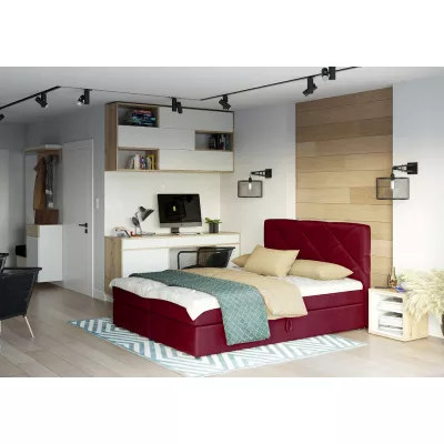 Manželská postel s úložným prostorem KATRIN COMFORT - 200x200, červená