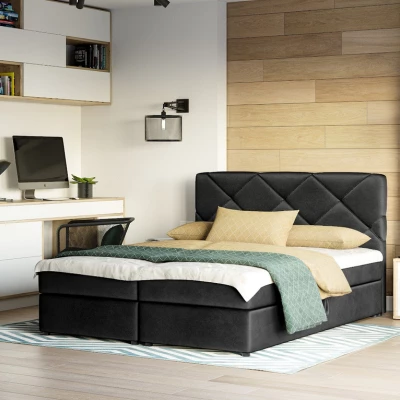 Manželská postel s úložným prostorem KATRIN COMFORT - 160x200, černá