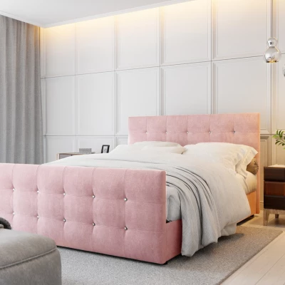 Manželská postel KAUR 2 - 160x200, růžová