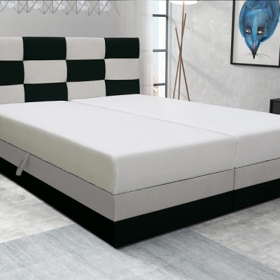 Levné Postele: Čalouněná manželská postel Sven s úložným prostorem 160x200