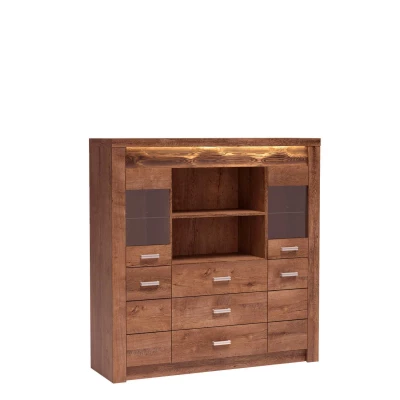 Komoda s prosklenými dvířky BESS - jasan světlý