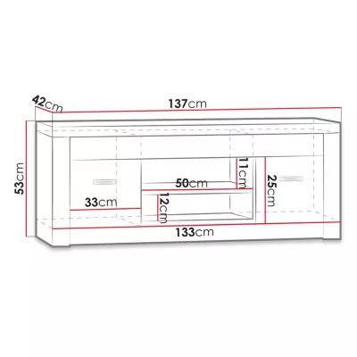 Televizní stolek BESS - jasan světlý