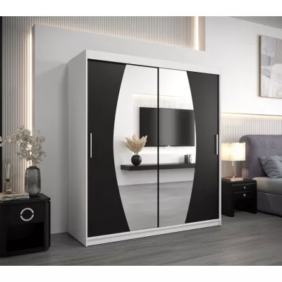 Skříň s posuvnými dveřmi DITA - šířka 180 cm, bílá / černá