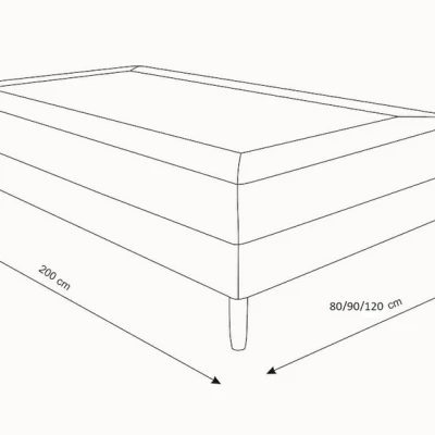 Jednolůžková postel s kovovými nožkami HENRYK COMFORT 1 - 90x200, antracitová
