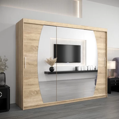 Šatní skříň NATALIE - šířka 250 cm, dub sonoma