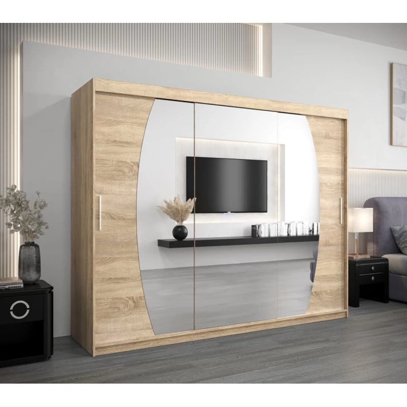 Šatní skříň NATALIE - šířka 250 cm, dub sonoma