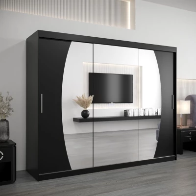 Šatní skříň NATALIE - šířka 250 cm, černá