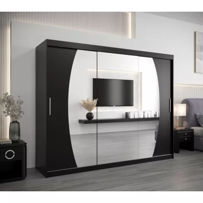 Šatní skříň NATALIE - šířka 250 cm, černá