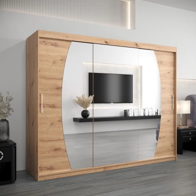 Šatní skříň NATALIE - šířka 250 cm, dub artisan