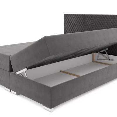 Jednolůžková čalouněná postel HENIO COMFORT - 120x200, béžová
