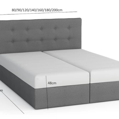 Manželská čalouněná postel HENIO COMFORT - 160x200, béžová