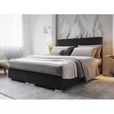 Manželská čalouněná postel HENIO - 200x200, černá