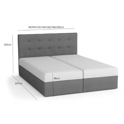 Manželská čalouněná postel HENIO COMFORT - 140x200, černá