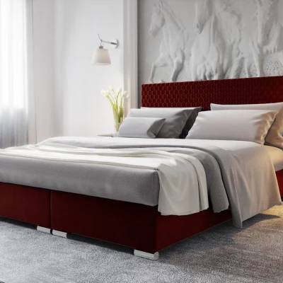 Manželská čalouněná postel HENIO COMFORT - 140x200, červená