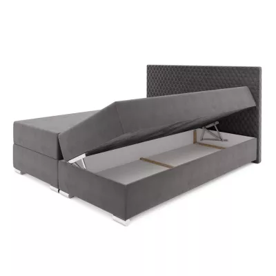 Manželská čalouněná postel HENIO COMFORT - 160x200, světle šedá