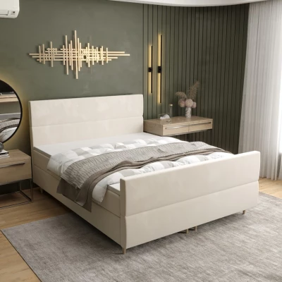 Boxspringová postel ANGELES PLUS COMFORT - 200x200, béžová