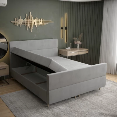 Boxspringová postel ANGELES PLUS COMFORT - 160x200, tmavě šedá