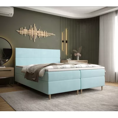 Boxspringová postel ANGELES COMFORT - 160x200, světle modrá