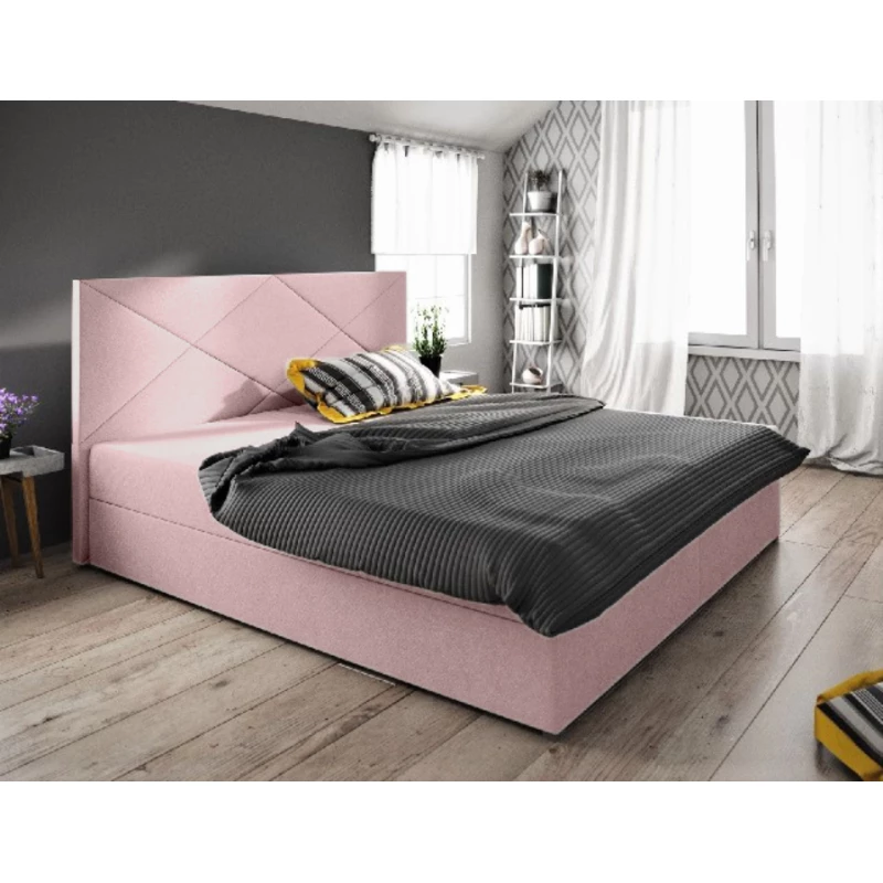 Manželská postel s úložným prostorem STIG COMFORT 4 - 160x200, růžová