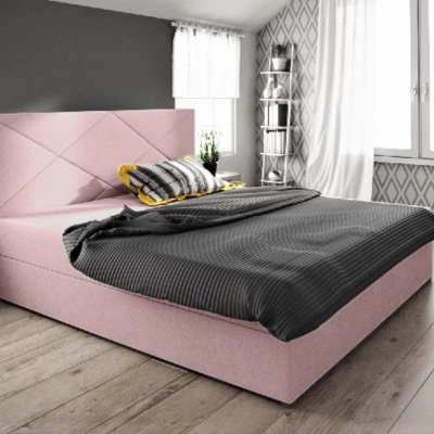 Manželská postel s úložným prostorem STIG 4 - 200x200, růžová