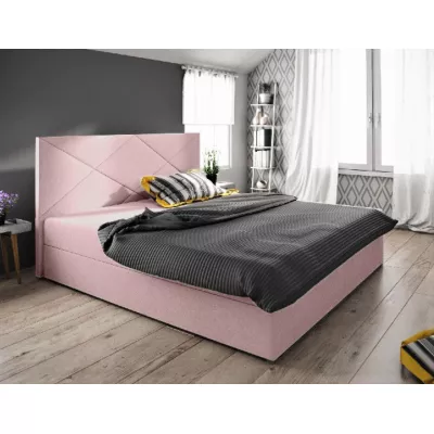 Manželská postel s úložným prostorem STIG 4 - 200x200, růžová