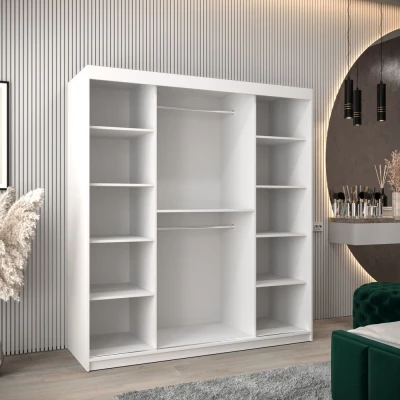 Skříň s posuvnými dveřmi SARA - šířka 180 cm, bílá / dub artisan