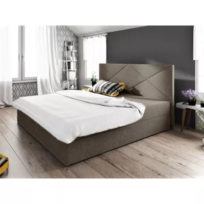 Manželská postel s úložným prostorem STIG COMFORT 4 - 200x200, světle hnědá
