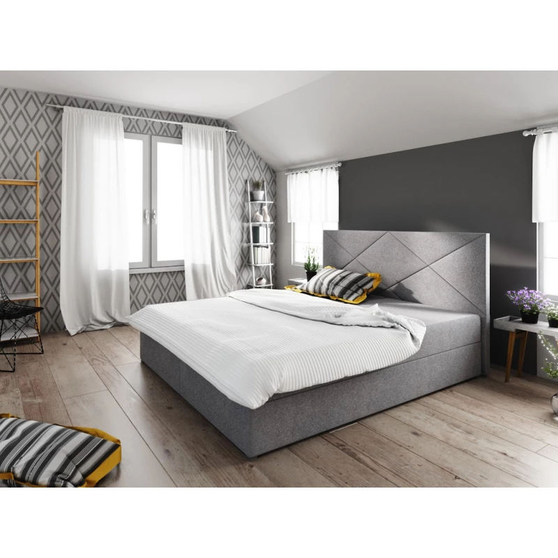 Manželská postel s úložným prostorem STIG COMFORT 4 - 200x200, světle šedá
