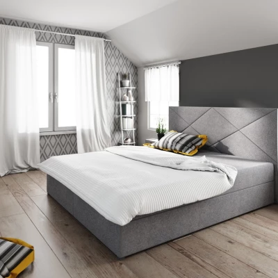 Manželská postel s úložným prostorem STIG COMFORT 4 - 140x200, světle šedá