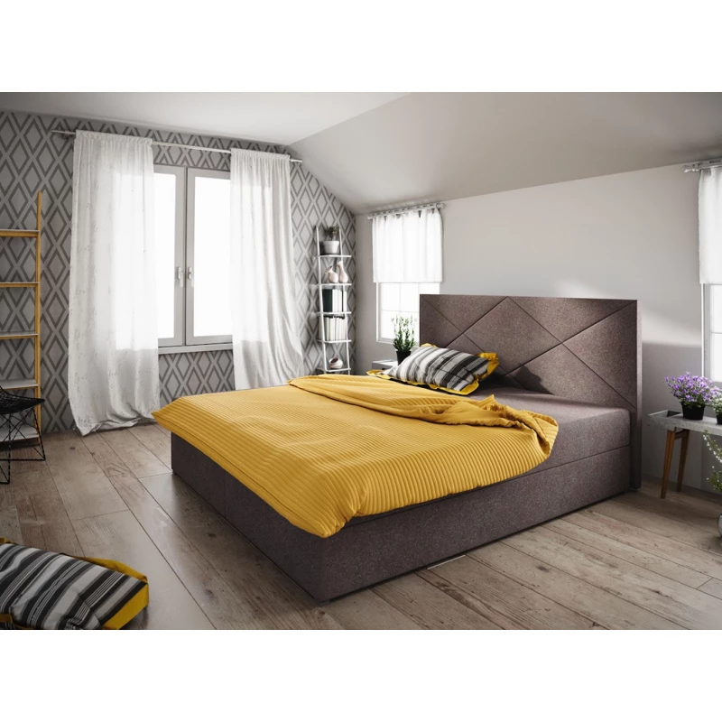 Manželská postel s úložným prostorem STIG COMFORT 4 - 180x200, hnědá